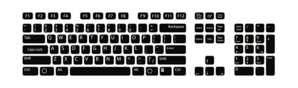 Set of the buttons pc keyboard Illustrazione stock