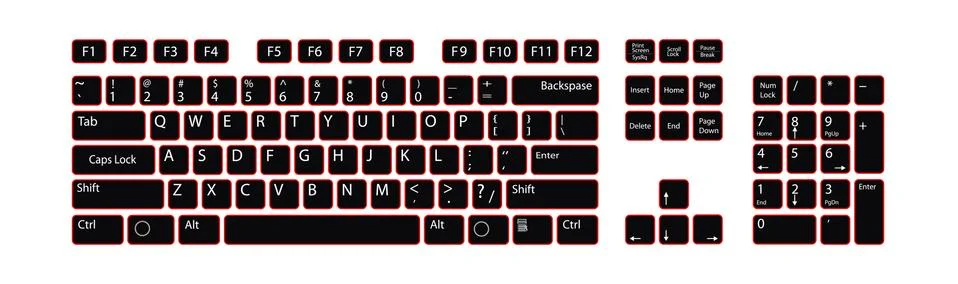 Set of the buttons pc keyboard Stock Illustration