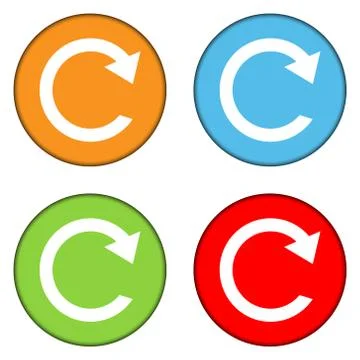 Set buttons with repeat sign Stock Illustration