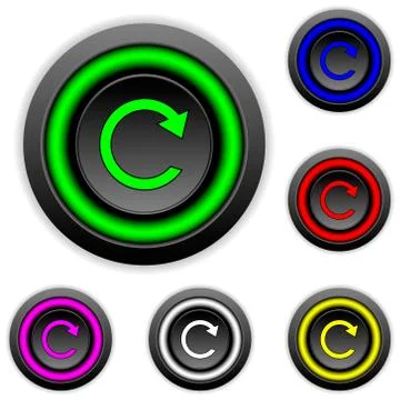Set buttons with repeat sign Illustrazione stock