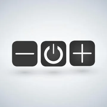 Set of buttons switches regulators on off Stock Illustration