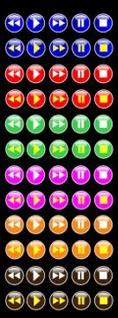 Set of buttons of the virtual audio player Stock Illustration