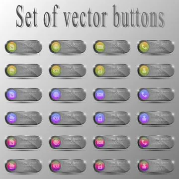 Set of buttons.Different characters Stock Illustration
