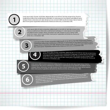 Set of bw stripes progress steps for tutorial with ragged edges Illustrazione stock