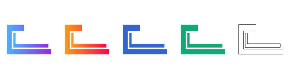 Set of C Channel Structural Icons イラスト素材