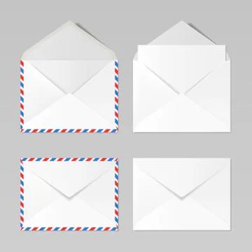 Set of C6 envelopes, realistic mockup Stock Illustration