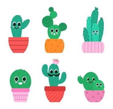 Set of cactus Stock Illustration