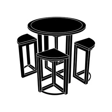 Set of cafe tables and chairs Stock Illustration