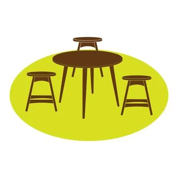 Set of cafe tables and chairs Stock Illustration