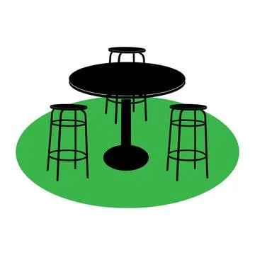 Set of cafe tables and chairs Stock Illustration
