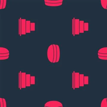 Set Cake and Macaron cookie on seamless pattern. Vector 스톡 일러스트