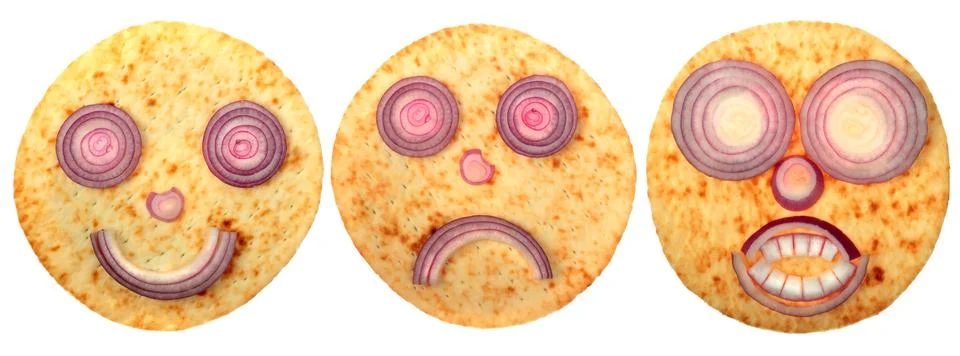 Set of cake faces Stock Photos