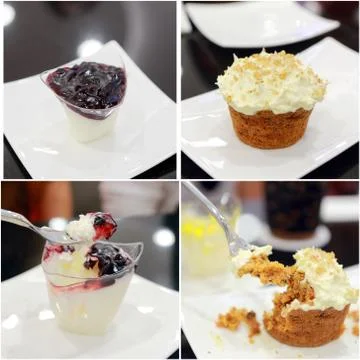 Set of cake on white dish Stock Photos