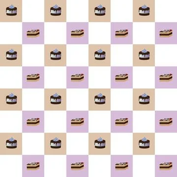 Set of cakes. Seamless pattern. Stock Illustration