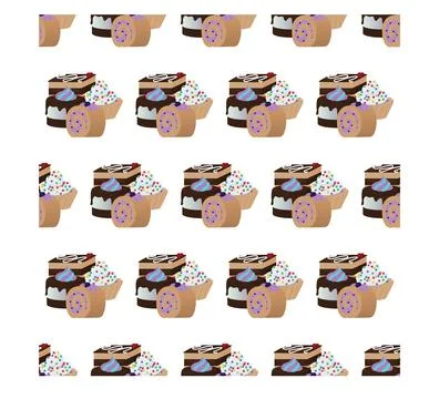 Set of cakes. Seamless pattern. Stock Illustration