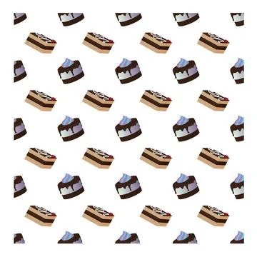Set of cakes. Seamless pattern. Stock Illustration