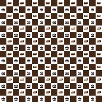 Set of cakes. Seamless pattern. Stock Illustration