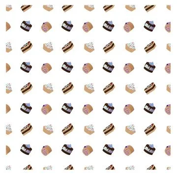 Set of cakes. Seamless pattern. Stock Illustration