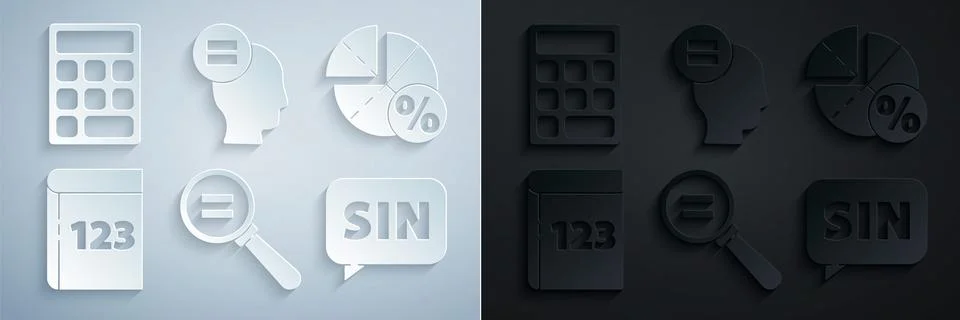Set Calculation, Graph, schedule, chart, diagram, Book with word mathematics, Stock Illustration