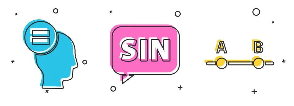 Set Calculation, Mathematics function sine and Graph, schedule, chart, diagram Stock Illustration