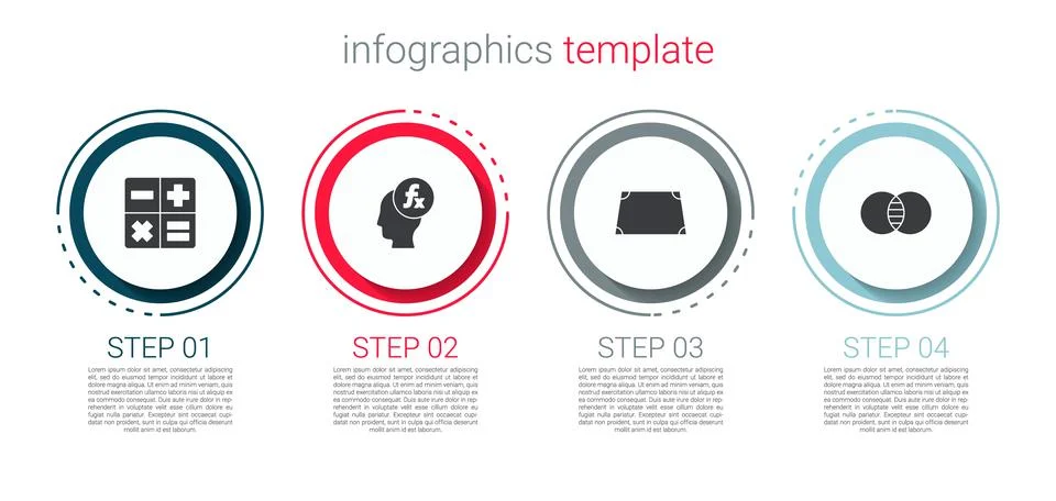 Set Calculator, Function mathematical symbol, Acute trapezoid shape and Stock Illustration
