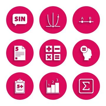 Set Calculator, Graph, schedule, chart, diagram, Sigma symbol, Calculation, Test イラスト素材