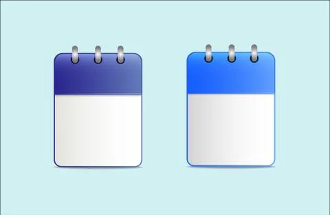 Set of the calendar is blue in two variants Stock Illustration