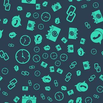Set Calendar with email, Chain link, Clock and Telephone with speech bubble chat Illustrazione stock