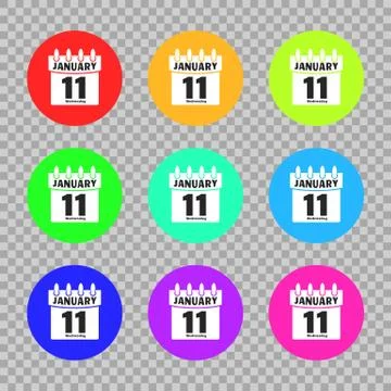 Set calendar icon vector Isolated on transparent background. Symbol Calendar for Stock Illustration