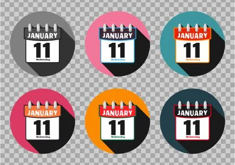 Set calendar icon vector Isolated on transparent background. Symbol Calendar for Stock Illustration