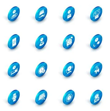 Set Calendar, Work time, From 9, Alarm clock app mobile, Time to sleep, Coffee Stock Illustration