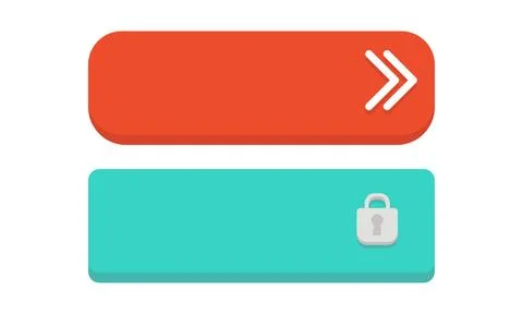 Set of Call to Action Buttons for Secure Login and Forward Navigation Prompts Stock Illustration