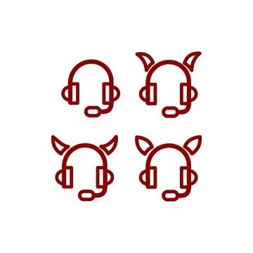 Set of call center and customer service icons. Headphones illustration Stock Illustration