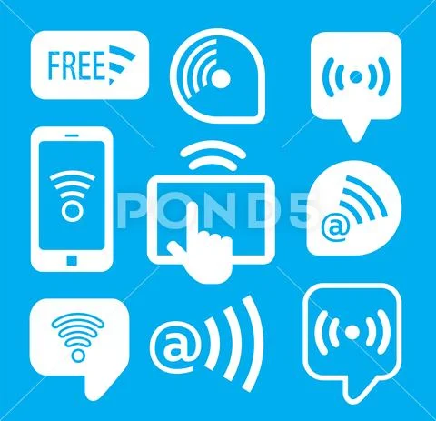 Set of call center operator icons. vector Stock Illustration