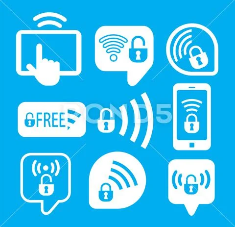 Set of call center operator icons. vector Stock Illustration