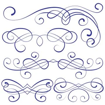 Set. calligraphic design elements and page decoration 스톡 일러스트