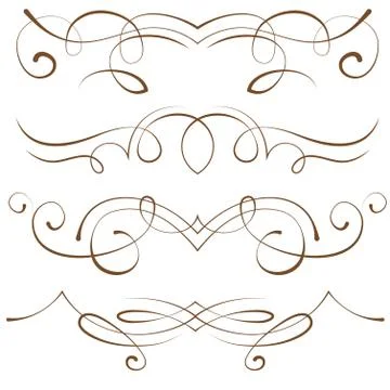 Set. calligraphic design elements and page decoration Stock Illustration