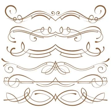 Set. calligraphic design elements and page decoration 스톡 일러스트