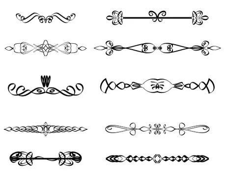 Set of calligraphic divider Stock Illustration