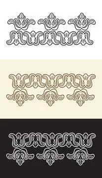 Set of calligraphic vintage hand drawing pattern design elements vector 스톡 일러스트