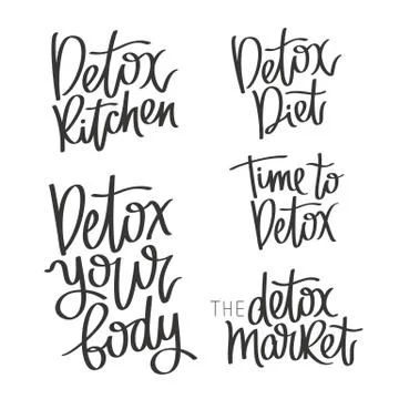 Set of calligraphy on a detox Stock Illustration