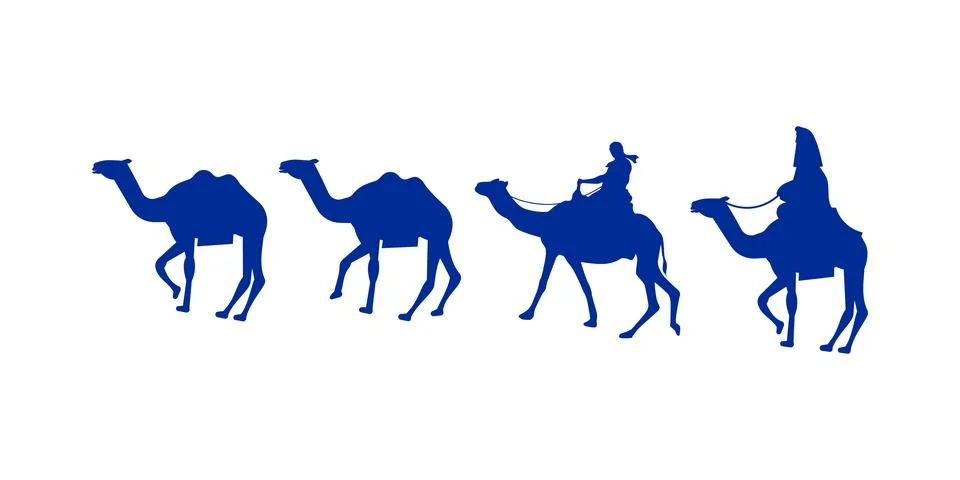 Set of camel silhouette vector Stock Illustration