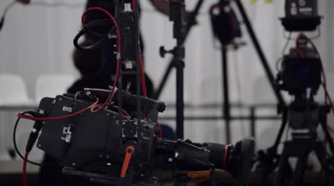 Set Up camera equipment Vídeo Stock 23614282