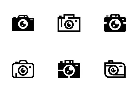 Set of Camera Logo Stock Illustration
