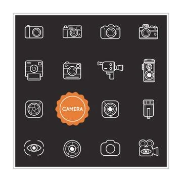 Set of Camera Photo Vector Illustration Elements can be used as Logo or Icon  Illustrazione stock