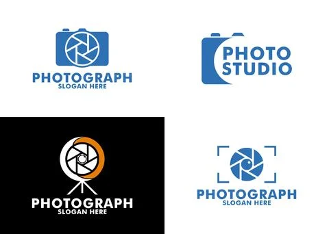 Set Of Camera Photography logo template vector icon illustration design Stock Illustration