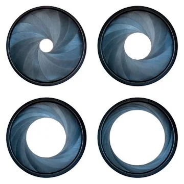 Set of camera shutter aperture blades Stock Photos