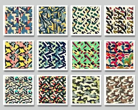 Set of camouflage pattern vector Illustrazione stock