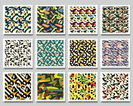 Set of camouflage pattern vector Illustrazione stock