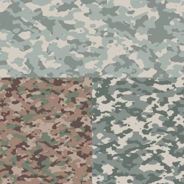 Set of camouflage patterns Stock Illustration